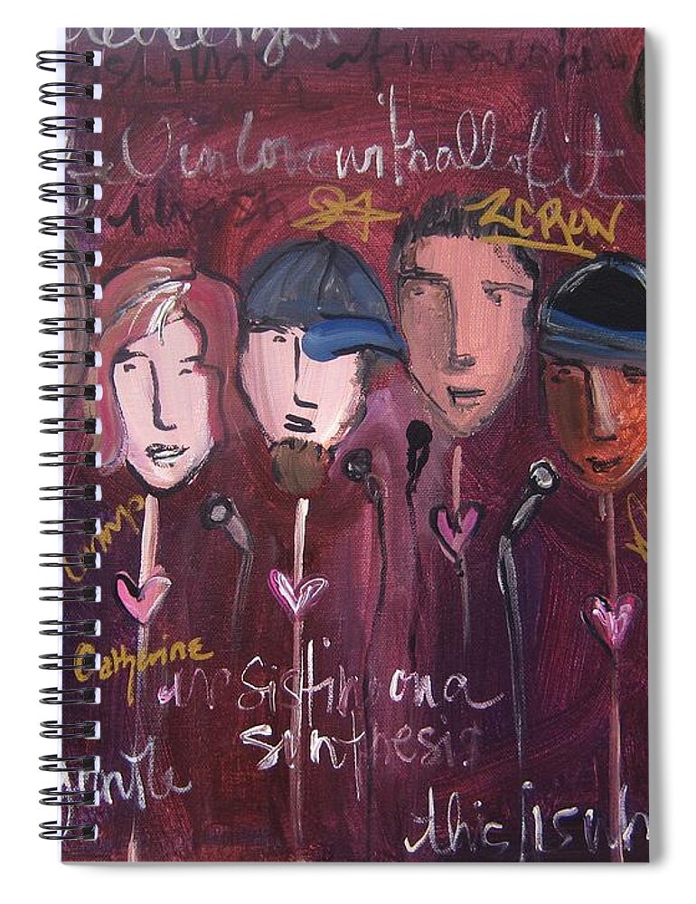 Laurie Maves Art Spiral Notebook featuring the painting Art From Ashes 2010 by Laurie Maves ART