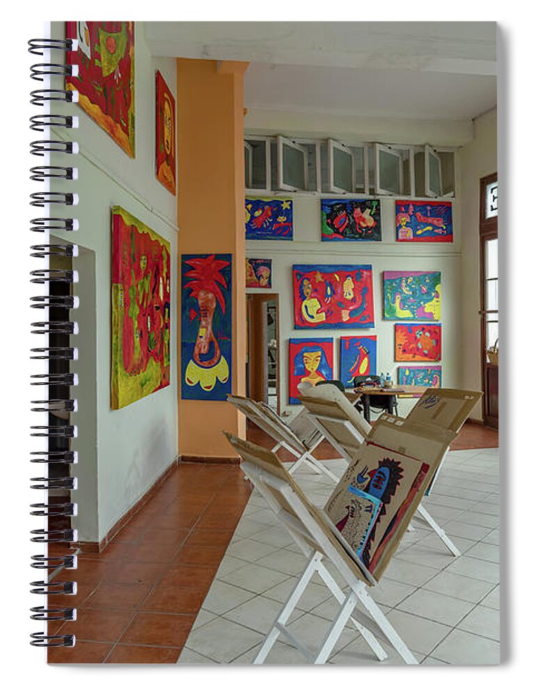 Museum Spiral Notebook featuring the photograph Art Gallery in Havana by Viktor Birkus