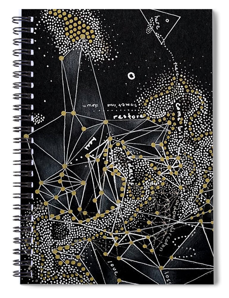 Yoga Spiral Notebook featuring the mixed media Art of allowing by Maria Lankina