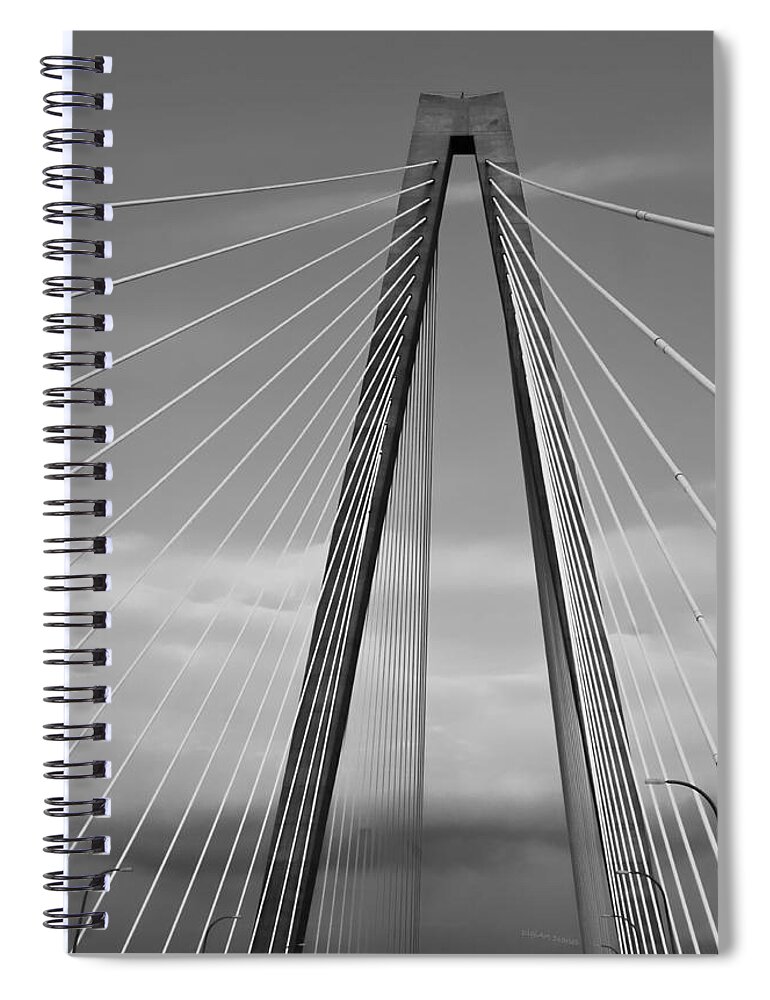 Bridge Spiral Notebook featuring the photograph Arthur Ravenel Jr Bridge II by DigiArt Diaries by Vicky B Fuller