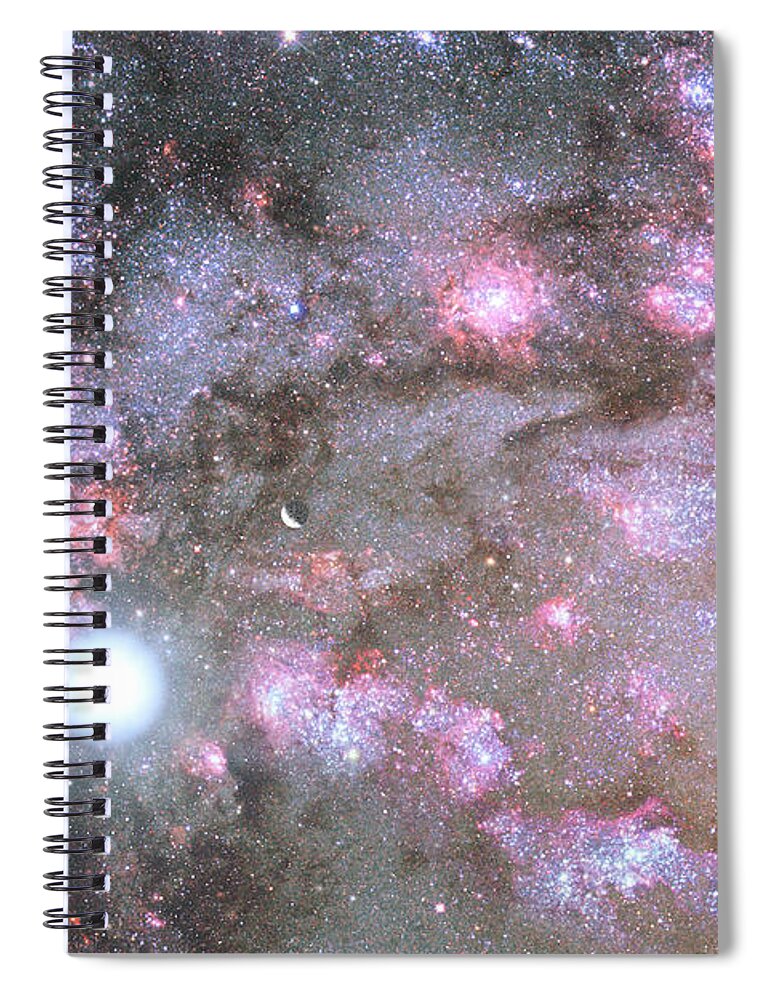Illustration Spiral Notebook featuring the digital art Artist's View of a Dense Galaxy Core Forming by Eric Glaser