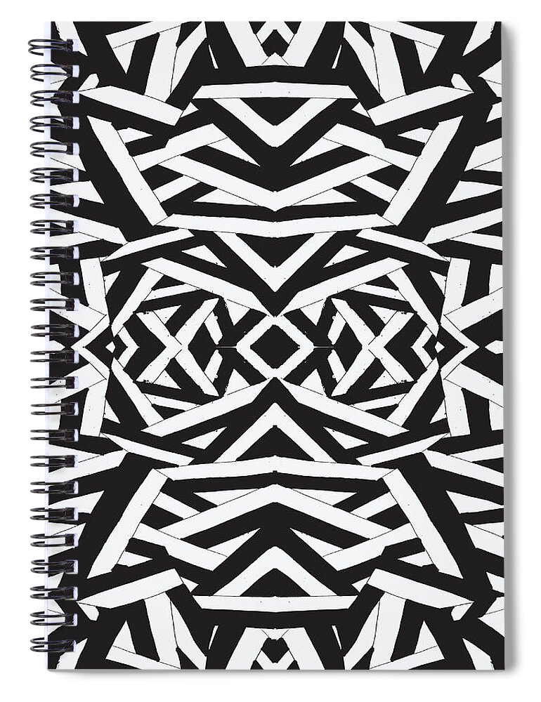 Urban Spiral Notebook featuring the digital art 034 Stripes by Cheryl Turner
