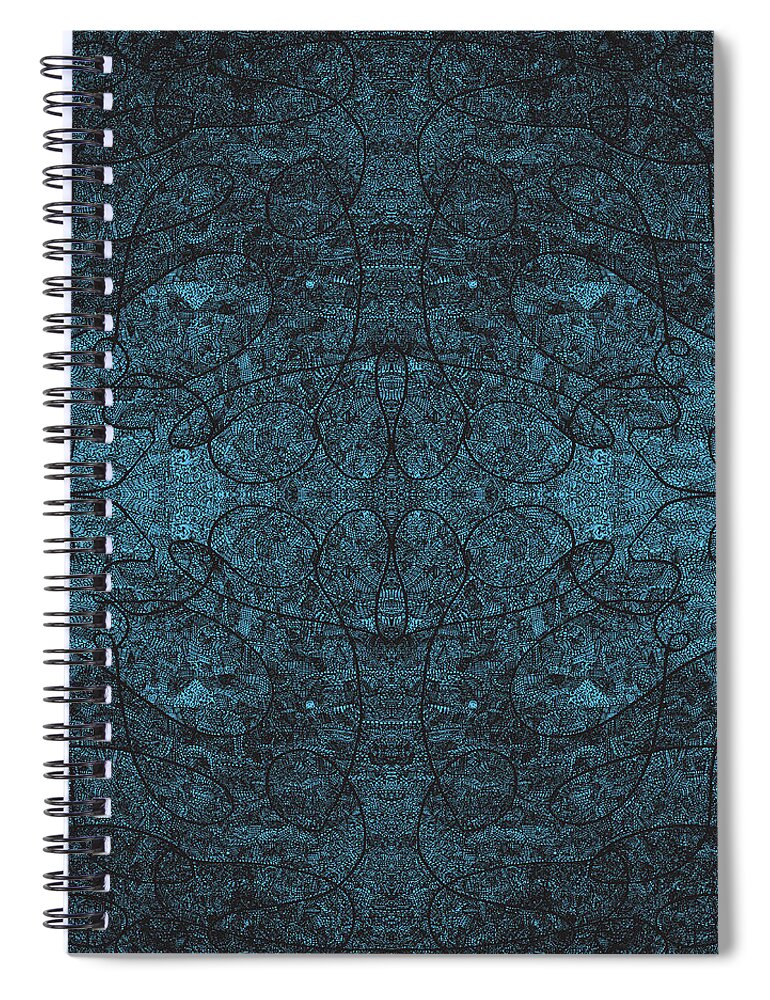 Urban Spiral Notebook featuring the digital art 078 African Cloth On Aqua by Cheryl Turner