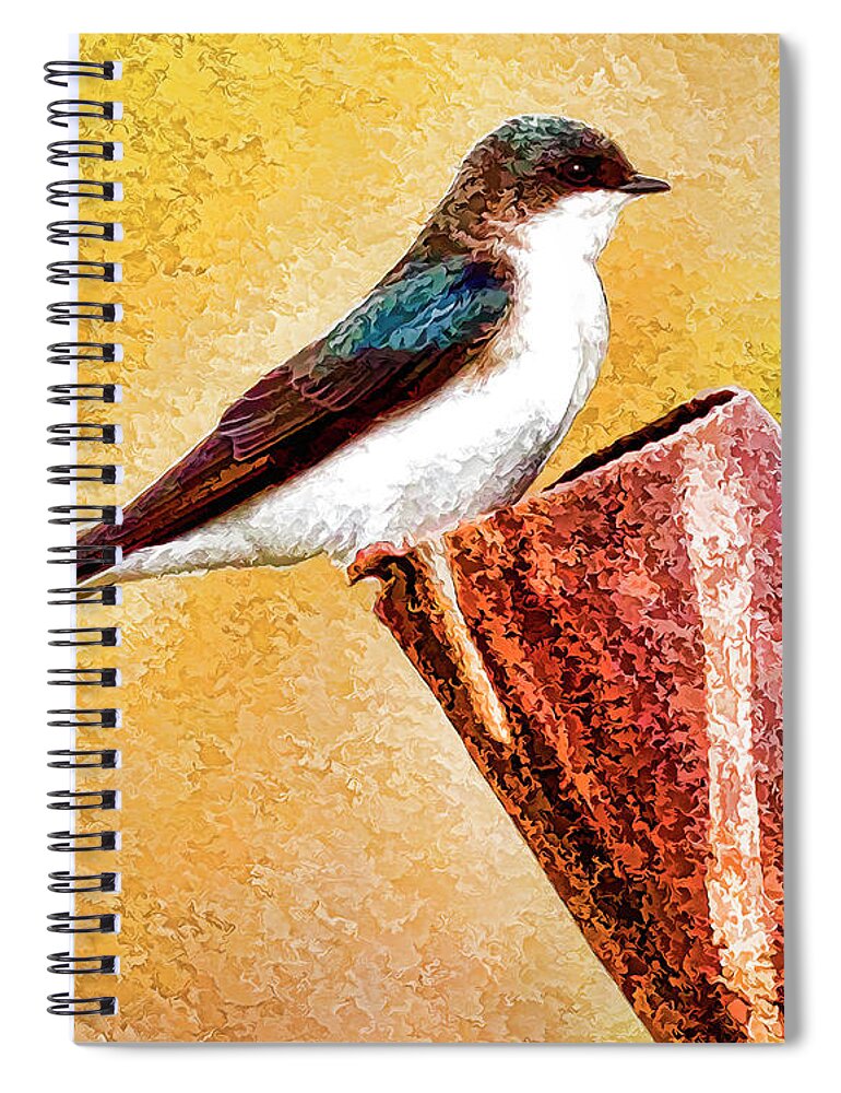 Bill Kesler Photography Spiral Notebook featuring the photograph Male Tree Swallow No. 2 by Bill Kesler