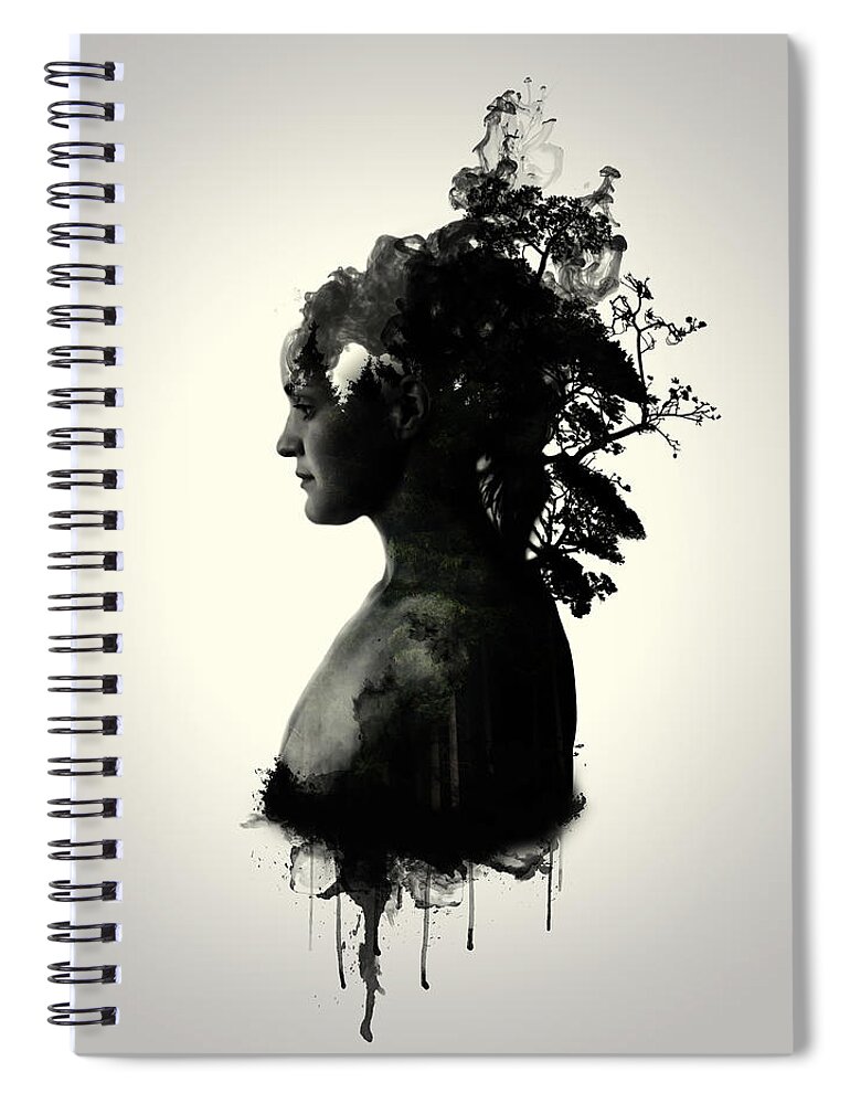 Earth Spiral Notebook featuring the mixed media Mother Earth by Nicklas Gustafsson