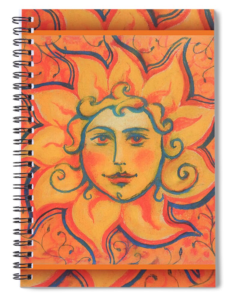 Pastel Spiral Notebook featuring the pastel The Sun by Julia Khoroshikh