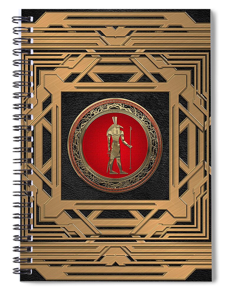 ‘treasures Of Egypt’ Collection By Serge Averbukh Spiral Notebook featuring the digital art Gods of Egypt - Thoth by Serge Averbukh