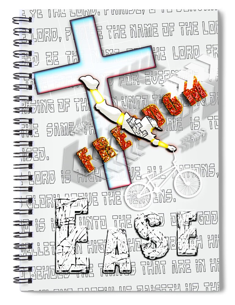 Jesus Spiral Notebook featuring the digital art Freedom by Payet Emmanuel