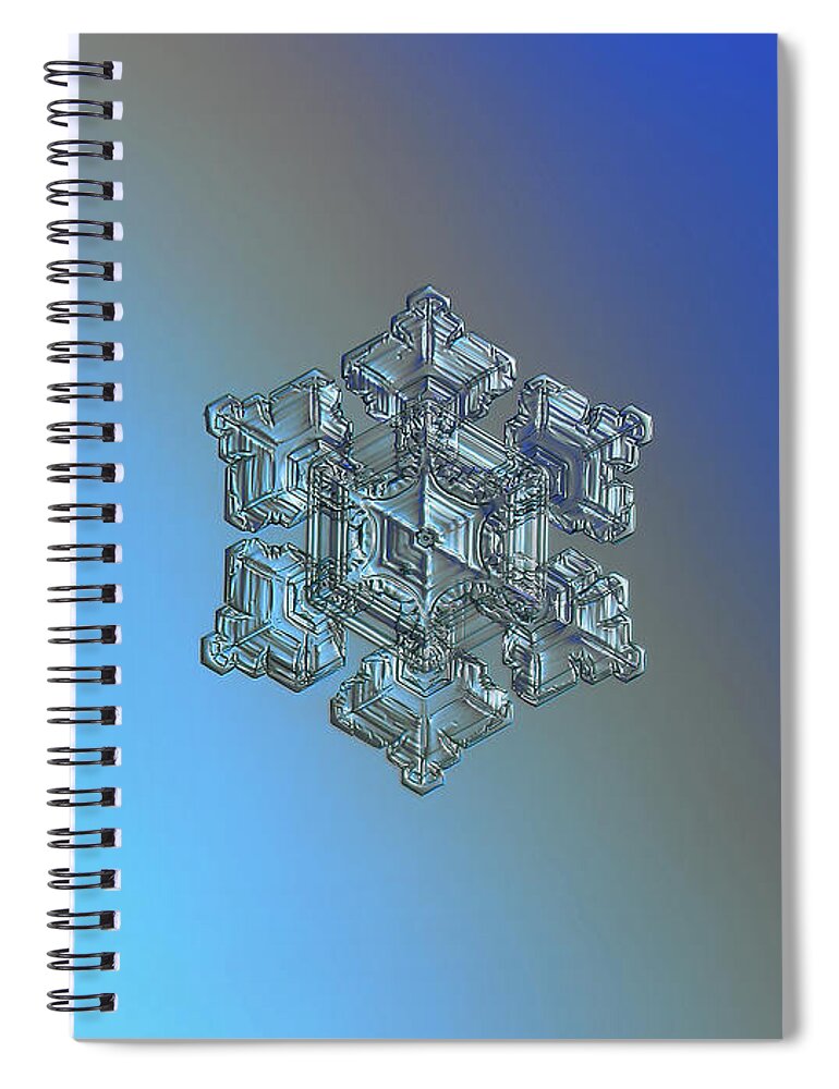 Snowflake Spiral Notebook featuring the photograph Real snowflake - 05-Feb-2018 - 5 by Alexey Kljatov