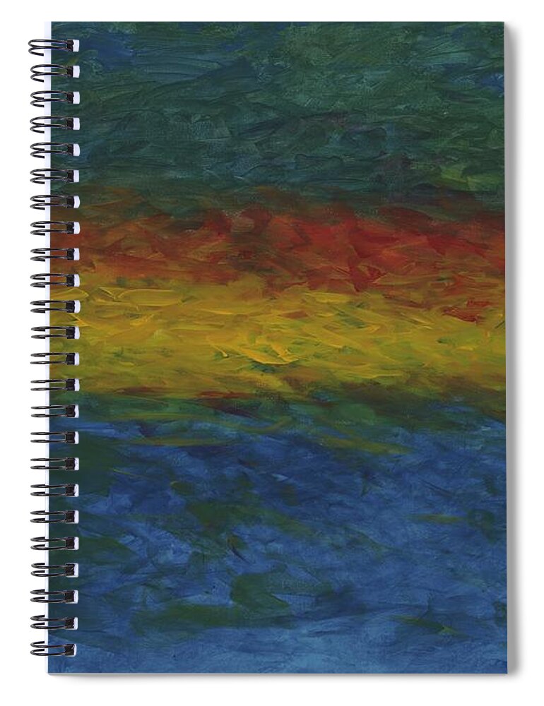 Abstract Expression Spiral Notebook featuring the painting As Above, So Below by Angela Bushman