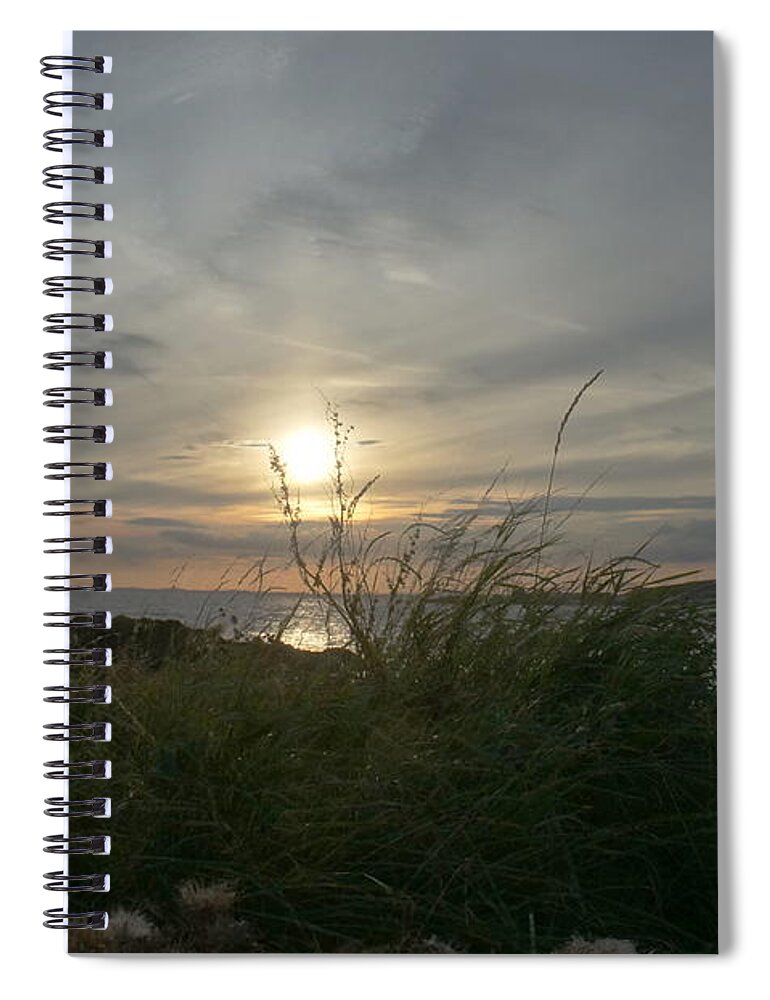 Setting Sun Spiral Notebook featuring the photograph As grass under the sun by Elena Perelman