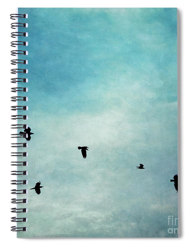 Clouds Spiral Notebook featuring the photograph As the ravens fly by Priska Wettstein
