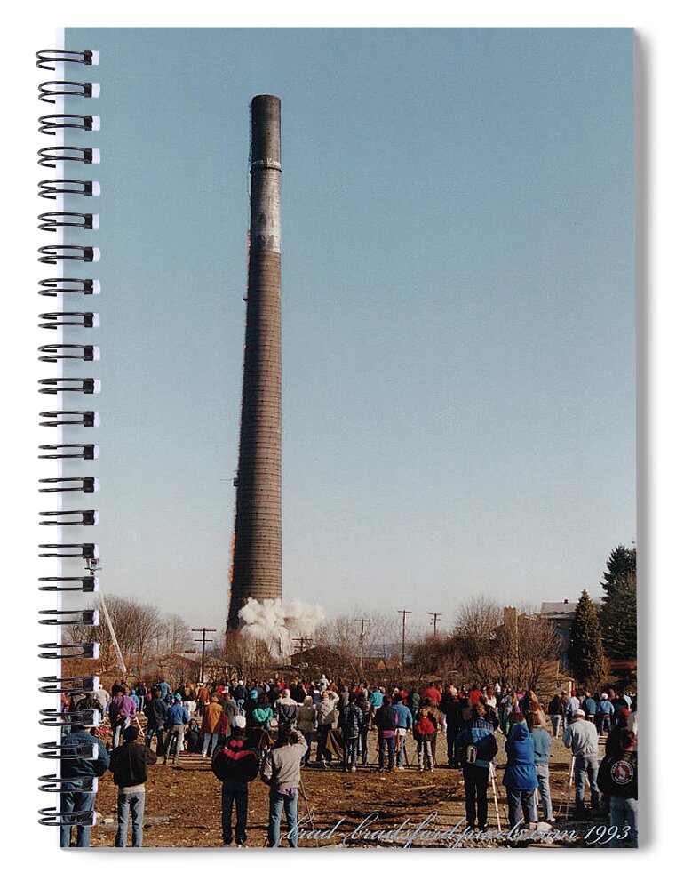 Brad Brailsford Spiral Notebook featuring the photograph Asarco Stack Demolition 1 by Brad Brailsford