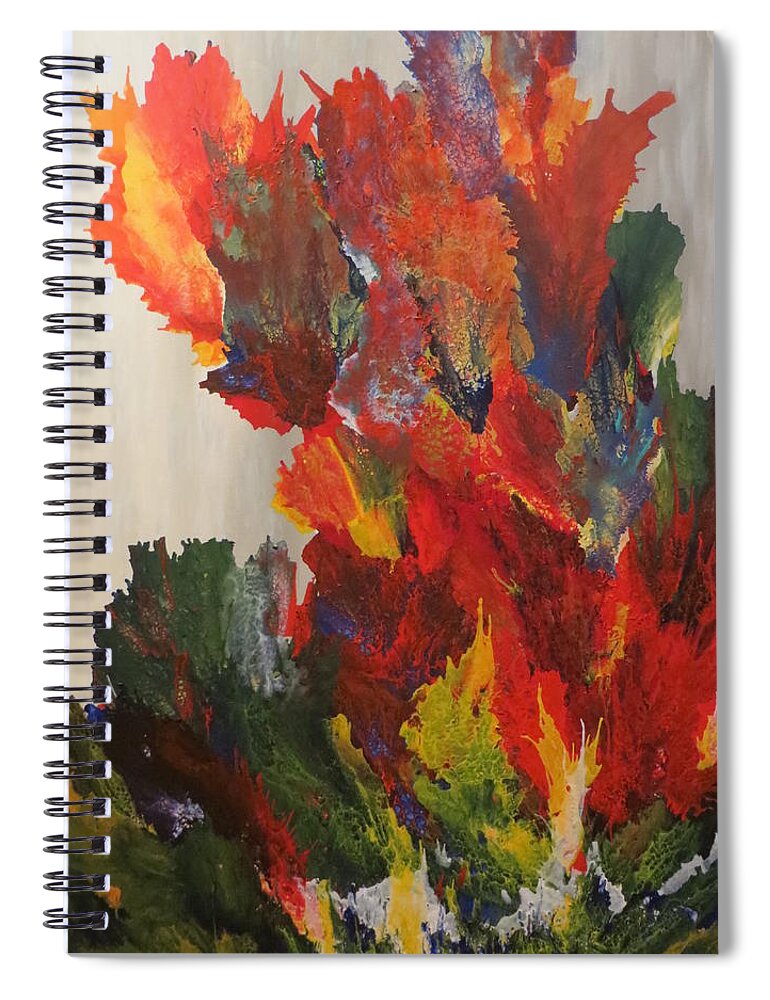 Large Abstract Spiral Notebook featuring the painting Ascension  by Soraya Silvestri