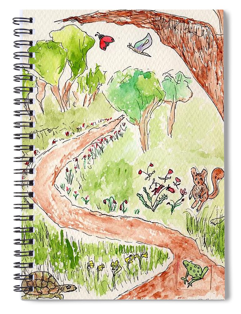 Forest Spiral Notebook featuring the painting Ashdown Forest, Sussex, England by Helen Holden-Gladsky