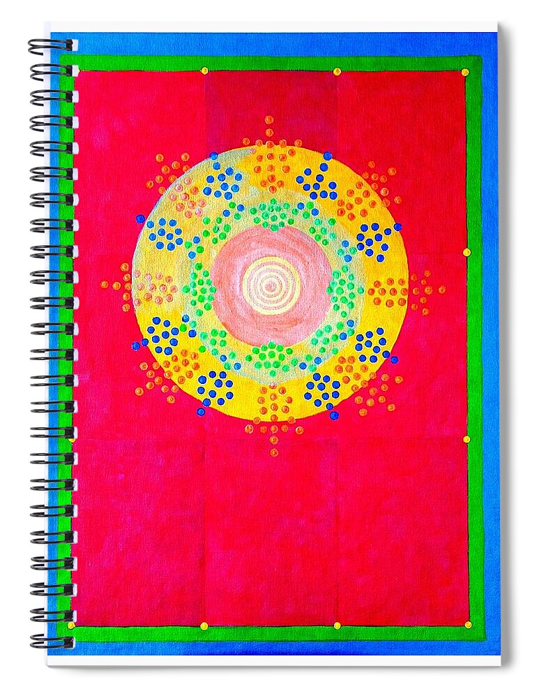 Abstract Spiral Notebook featuring the painting Asia Sun by Thomas Gronowski