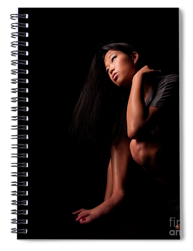 Portrait Spiral Notebook featuring the photograph Asian Girl 1284532 by Rolf Bertram