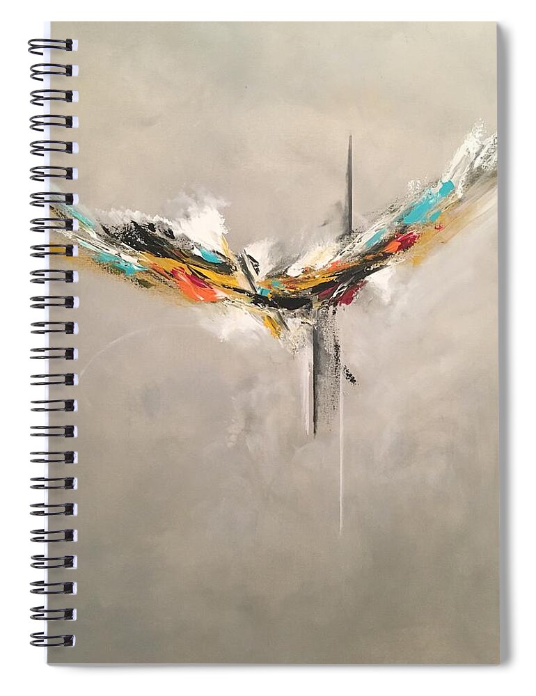 Abstract Spiral Notebook featuring the painting Aspire by Soraya Silvestri
