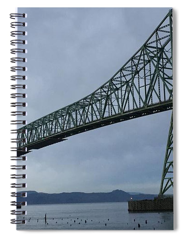 Megler Bridge Astoria Oregon Washington Border Spiral Notebook featuring the photograph Astoria Megler Bridge by Charlene Mitchell