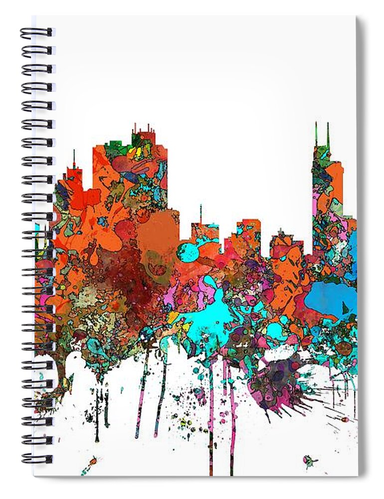 Asuncin Paraguay Skyline Spiral Notebook featuring the digital art Asuncin Paraguay Skyline by Marlene Watson