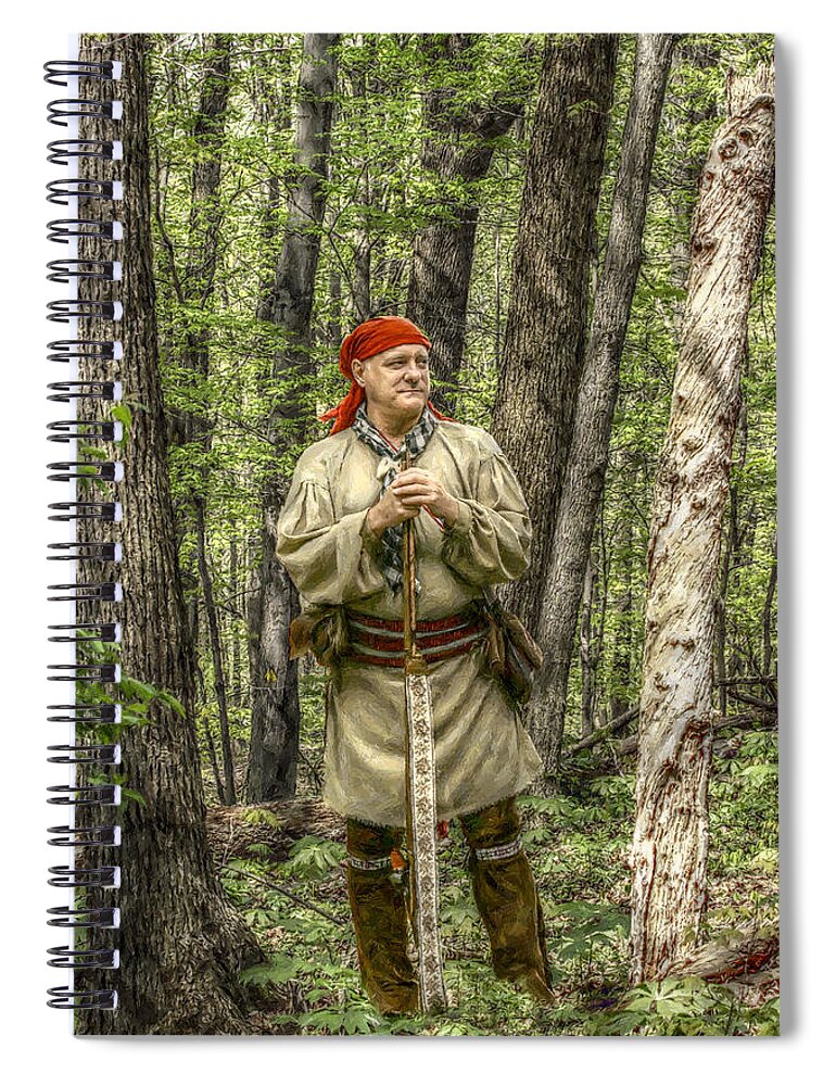 War Spiral Notebook featuring the digital art At Home in the Forest by Randy Steele