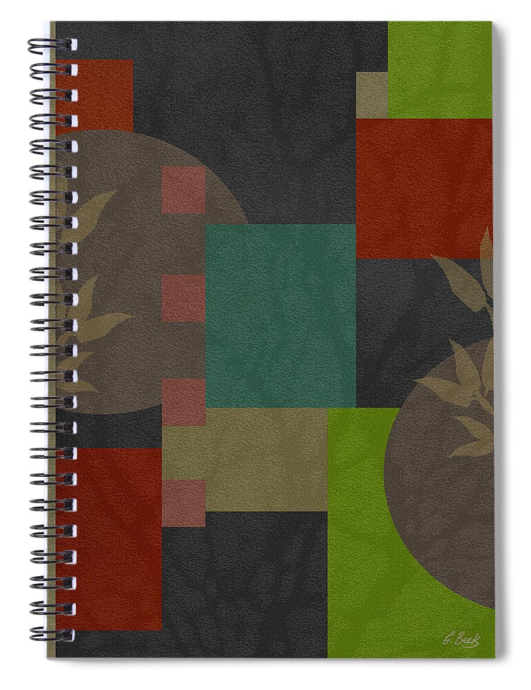 Contemporary Abstract Design Asian Gordon Beck Art Spiral Notebook featuring the painting At Peace by Gordon Beck
