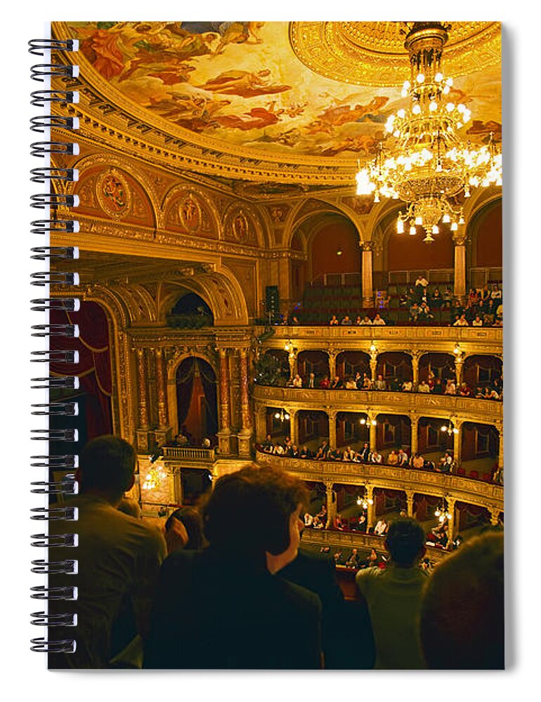 Opera House Spiral Notebook featuring the photograph At The Budapest Opera House by Madeline Ellis