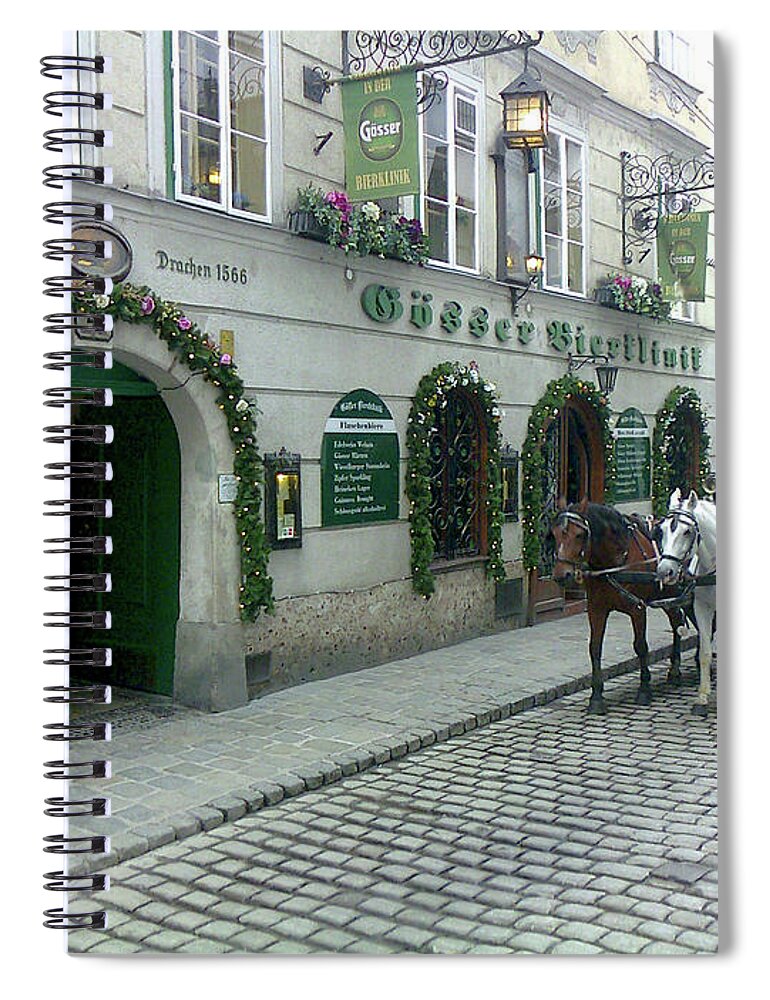 Vienna Spiral Notebook featuring the photograph At The Golden Dragon's House by Evelyn Tambour