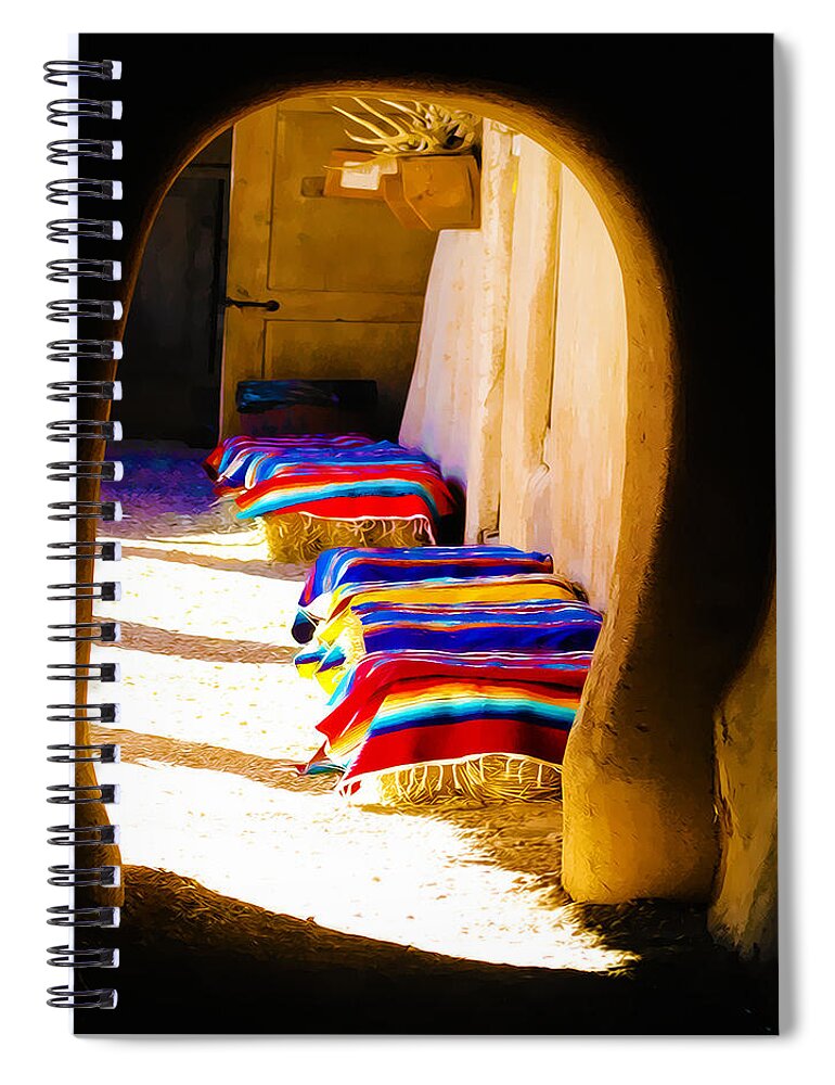 Colorful Spiral Notebook featuring the photograph At the Hacienda by Terry Fiala