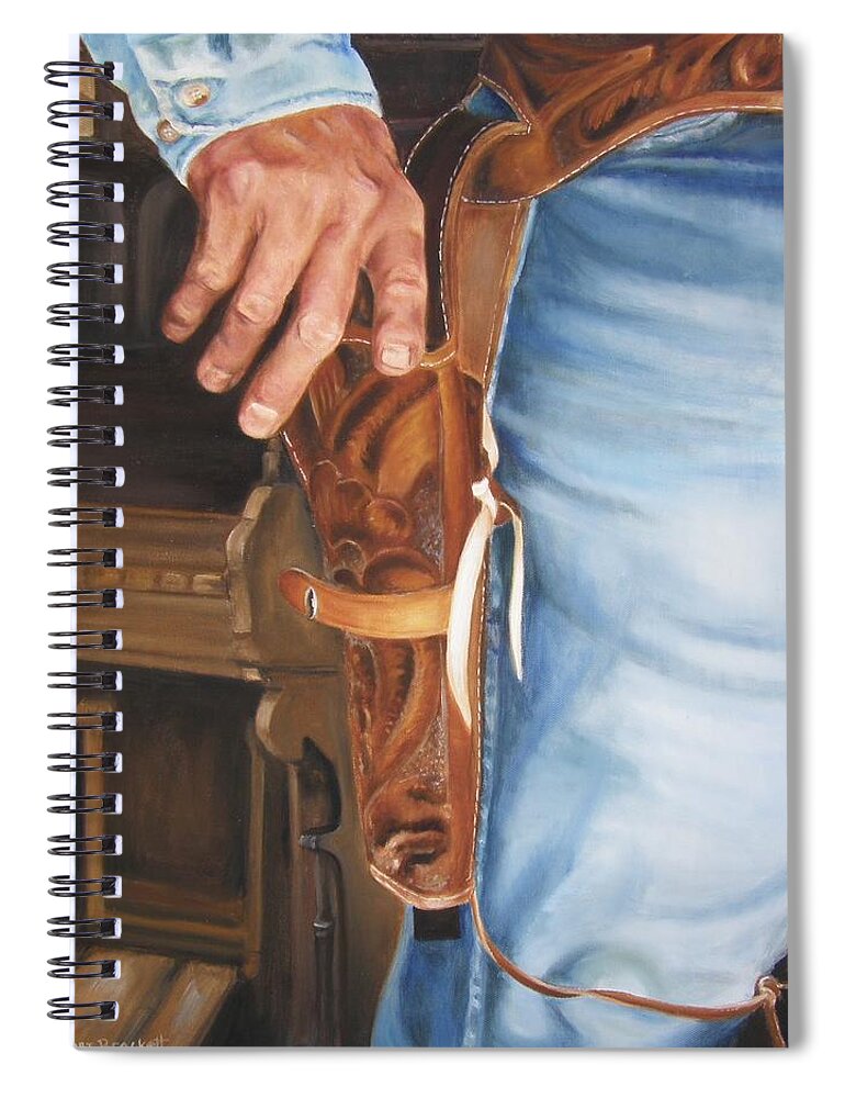 Cowboy Spiral Notebook featuring the painting At the Ready by Lori Brackett