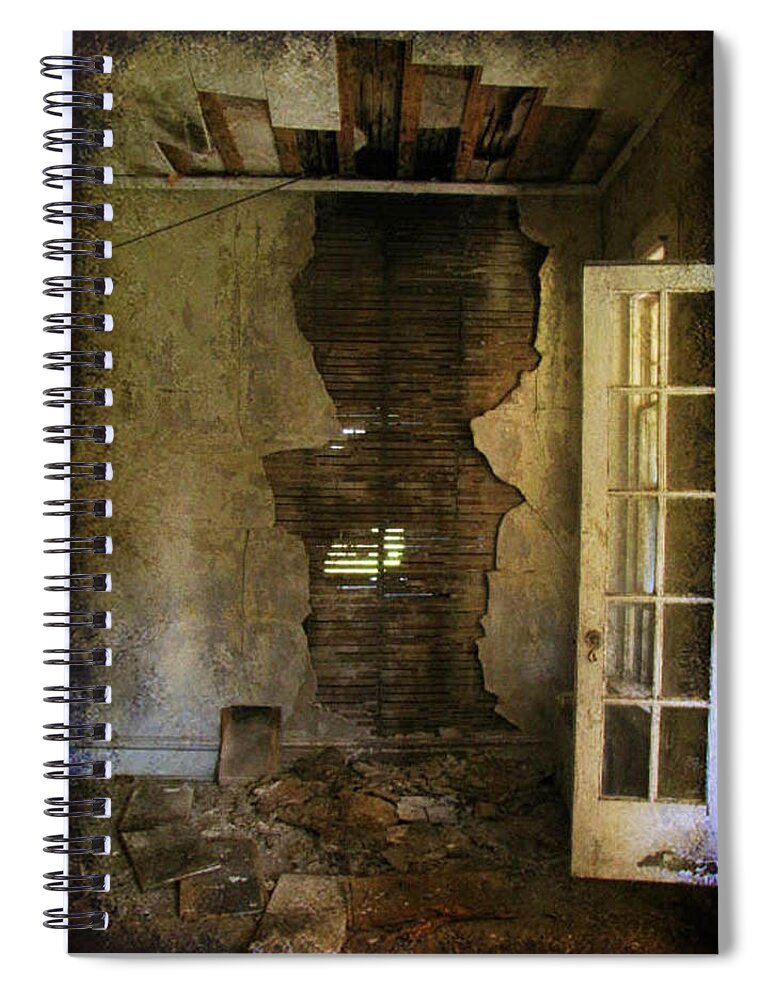 Abandoned Spiral Notebook featuring the photograph At the Seams by Jessica Brawley