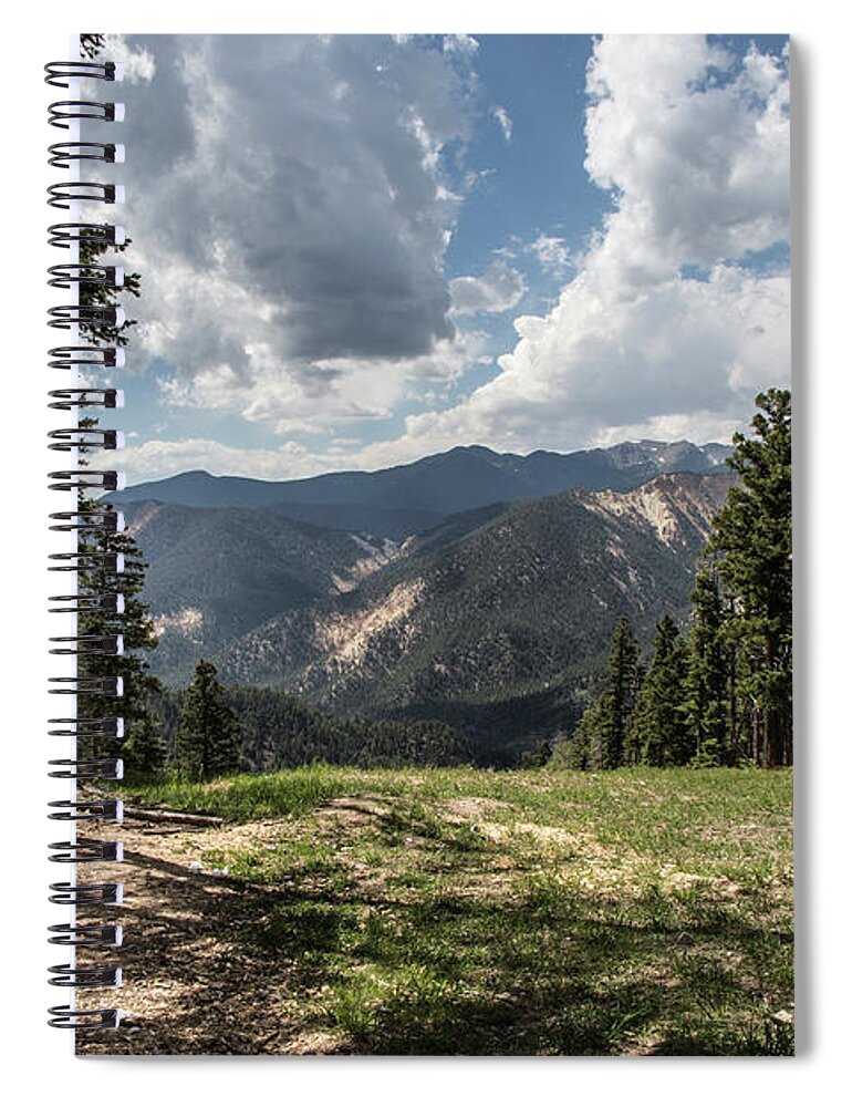 Mountains Spiral Notebook featuring the photograph At the Top of the Run by Kathy McClure