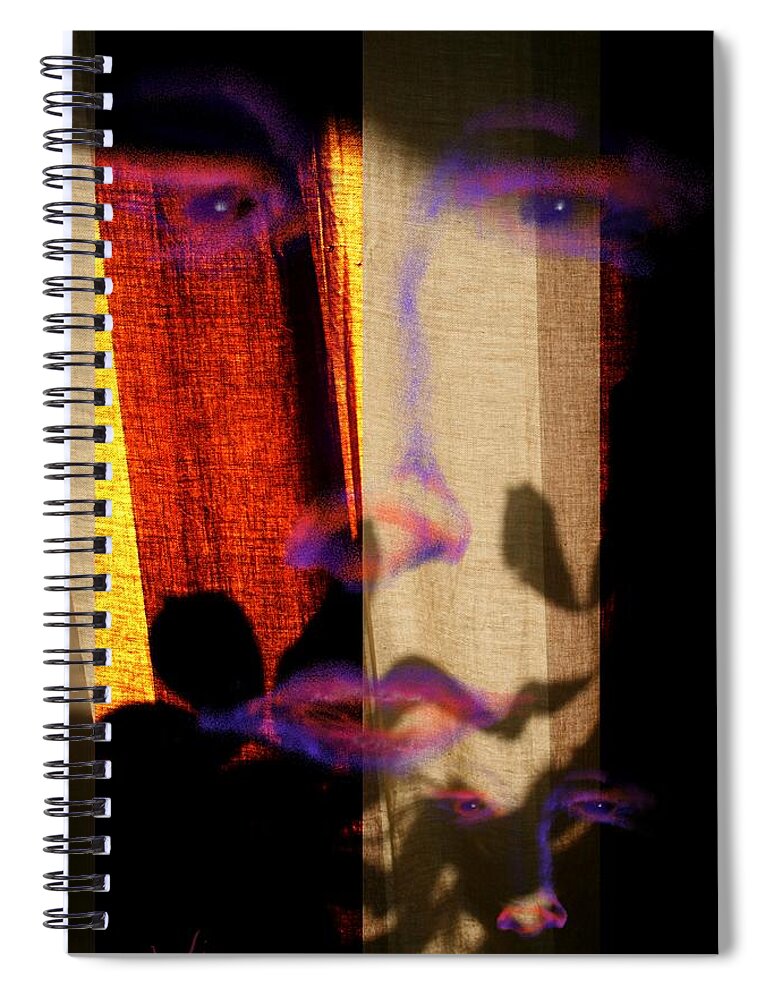 Victor Shelley Spiral Notebook featuring the digital art At the Window by Victor Shelley