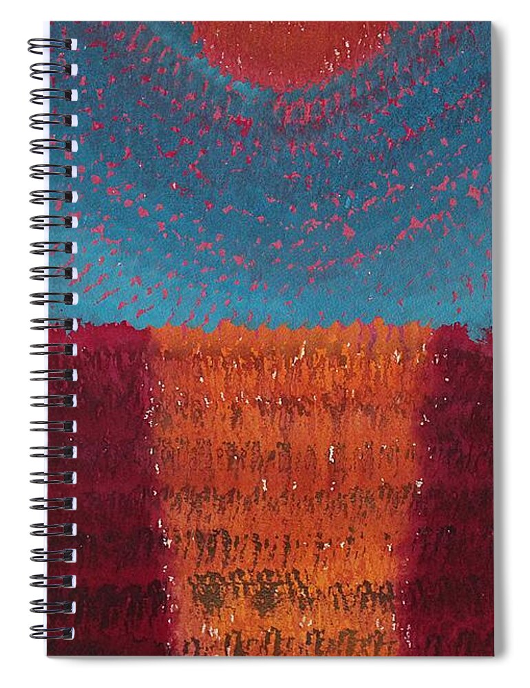 Ocean Spiral Notebook featuring the painting At World's Beginning original painting by Sol Luckman
