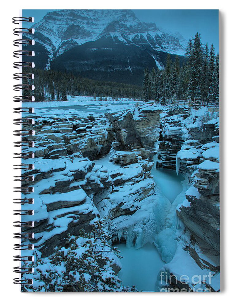 Athabasca Falls Spiral Notebook featuring the photograph Athbasca Falls Frozen Portrait by Adam Jewell