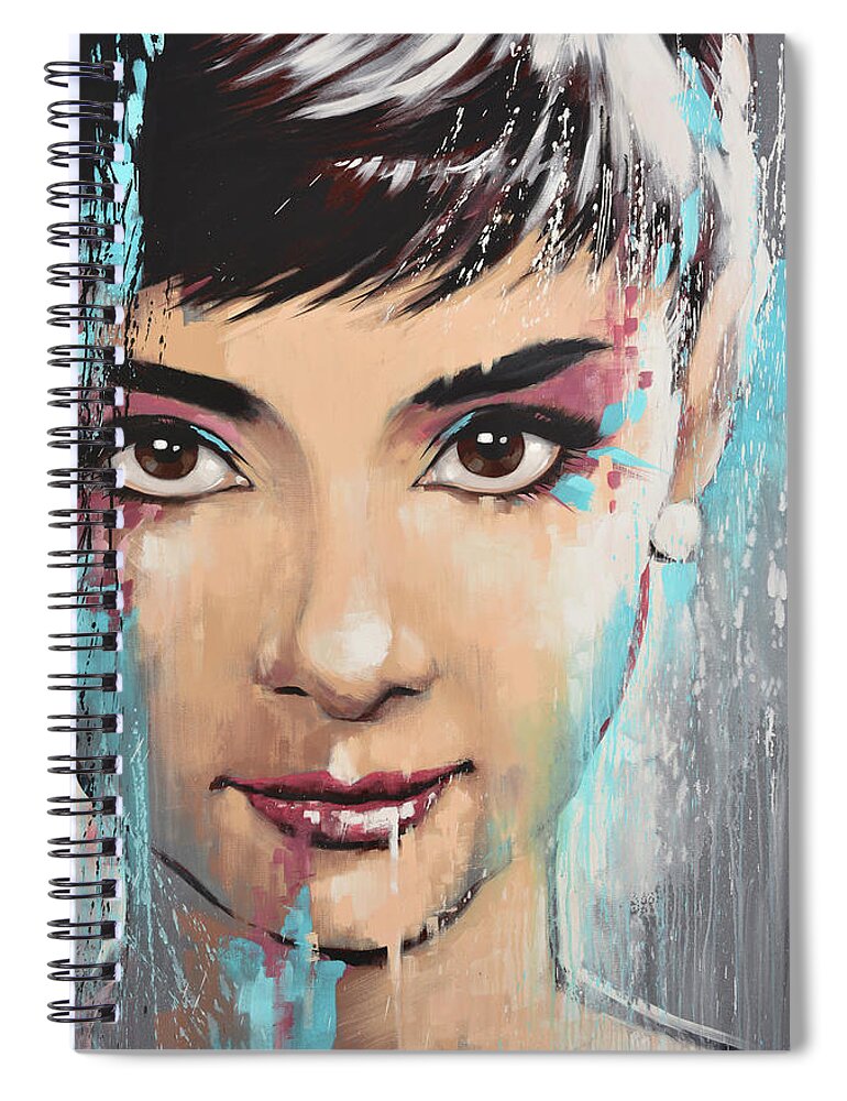 Audrey Spiral Notebook featuring the painting Audrey by Glenn Pollard
