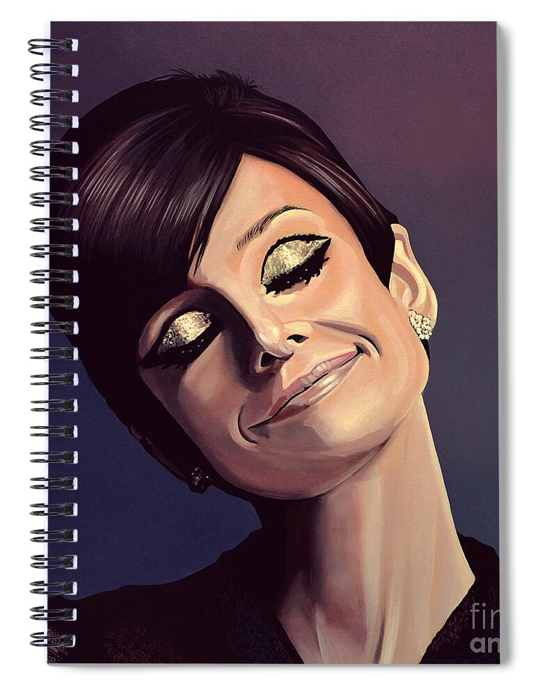 Audrey Hepburn Spiral Notebook featuring the painting Audrey Hepburn Painting by Paul Meijering