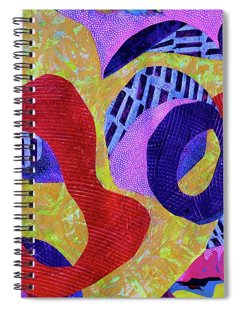  Spiral Notebook featuring the painting Doo-Wop by Polly Castor