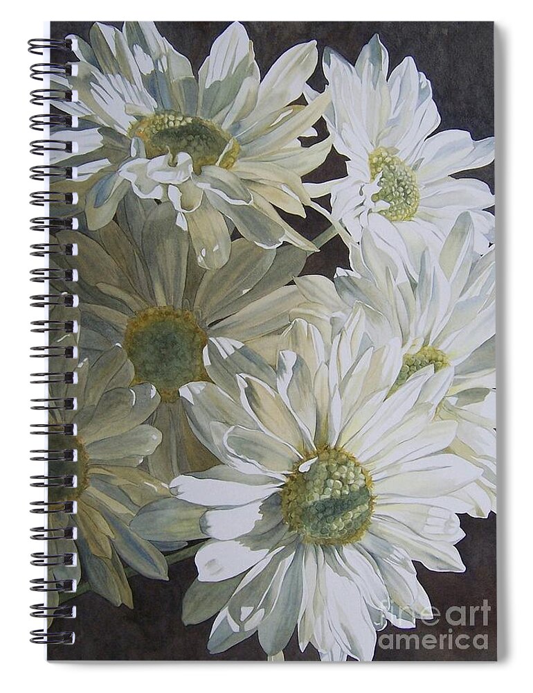 Flower Spiral Notebook featuring the painting August Presents by Jan Lawnikanis