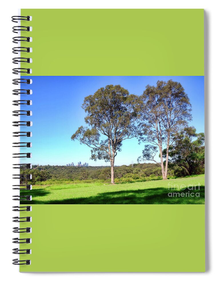 Aussie Gum Tree Landscape Spiral Notebook featuring the photograph Aussie Gum Tree Landscape by Kaye Menner by Kaye Menner