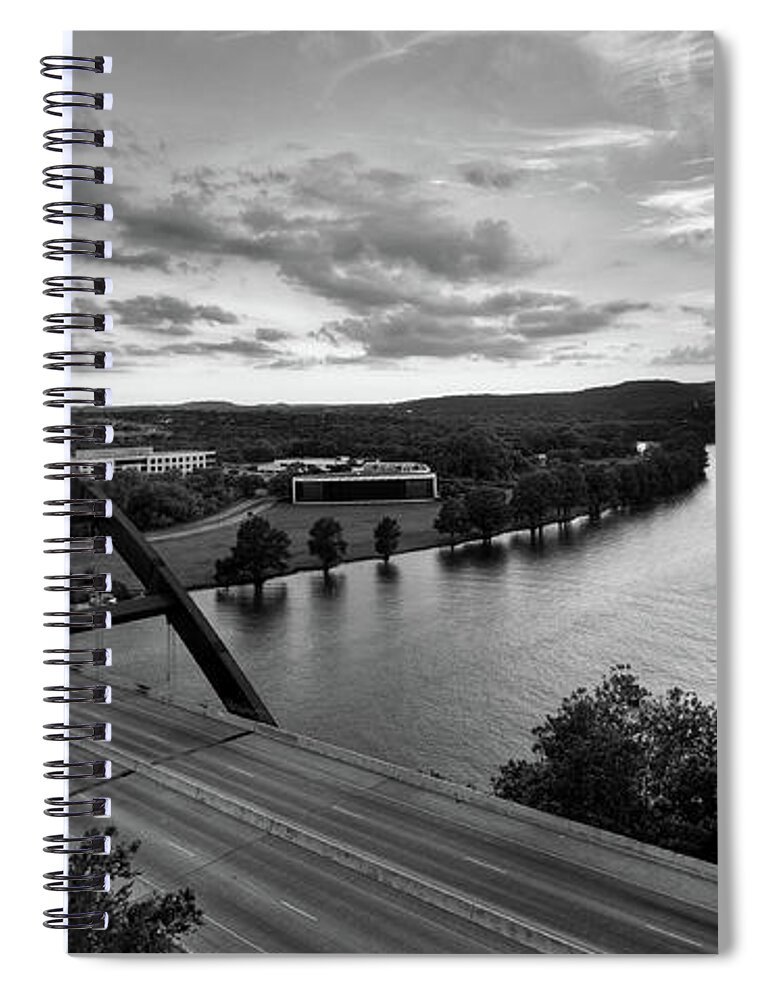 360 Bridge Spiral Notebook featuring the photograph Austin 360 Pennybacker Bridge Sunset by Todd Aaron