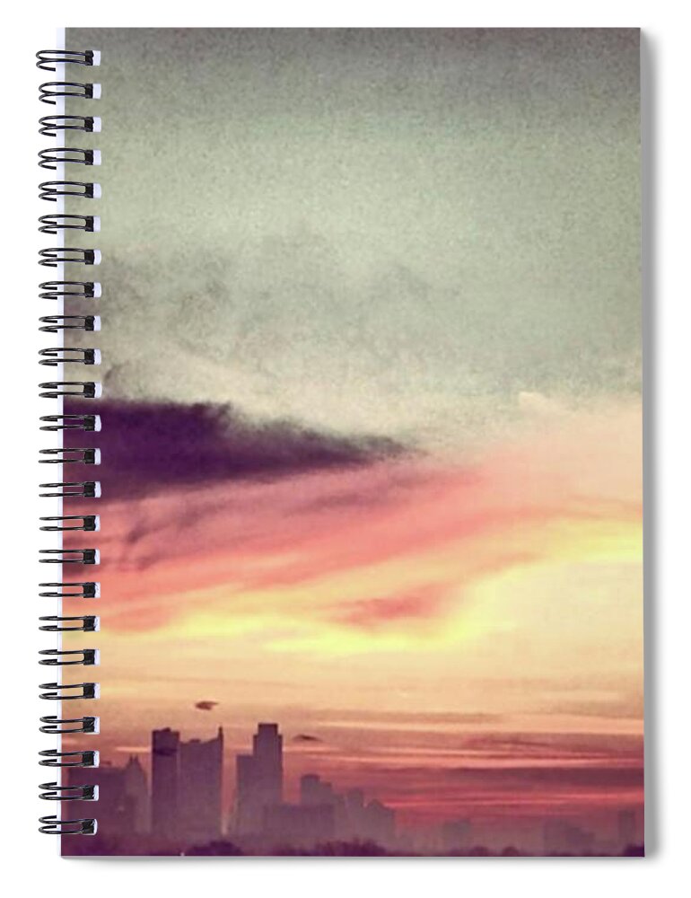 Sunrise Spiral Notebook featuring the painting Austins Sunrise by Austin Baggett