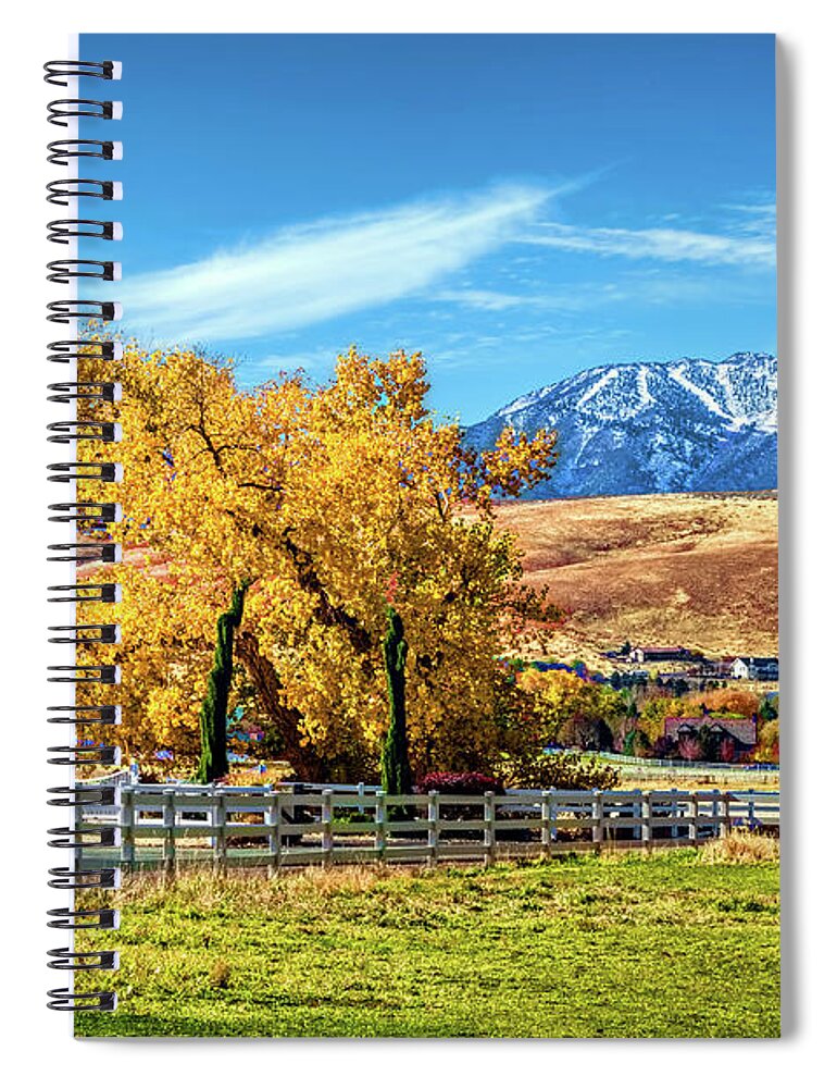 Autumn Spiral Notebook featuring the photograph Autum Pasture by Maria Coulson