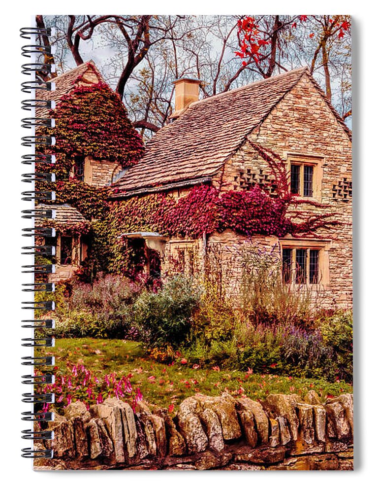 Cotswold Cottage Spiral Notebook featuring the photograph Autumn at Cotswold Cottage by Susan Rissi Tregoning