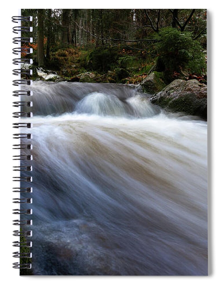 Autumn Spiral Notebook featuring the photograph Autumn at the Bode, Harz by Andreas Levi