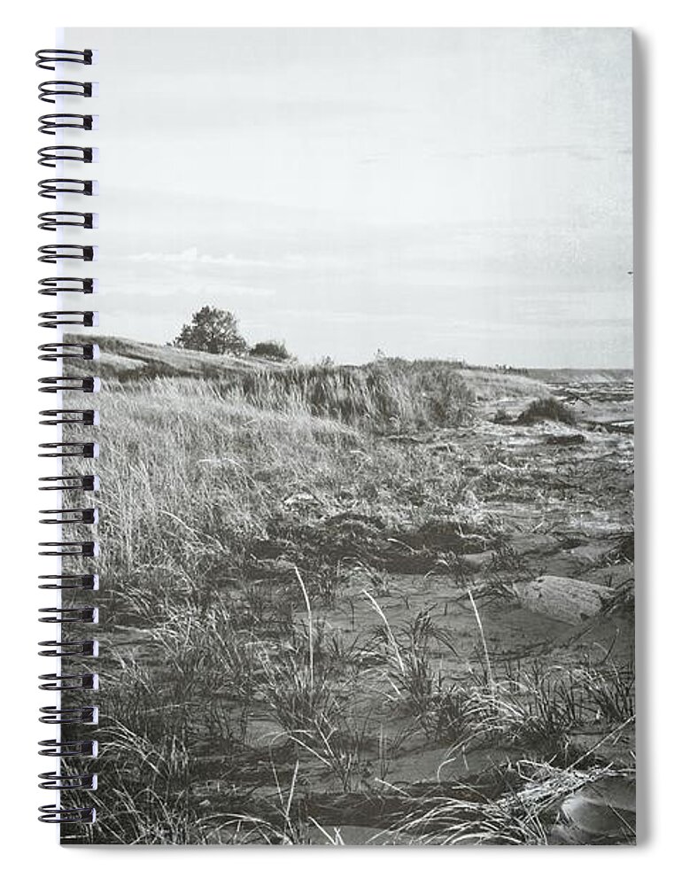 Michigan Spiral Notebook featuring the photograph Autumn at the Mouth of the Big Sable 2.0 by Michelle Calkins