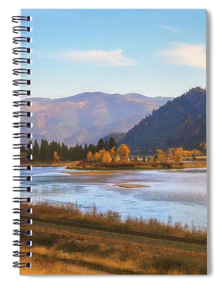 Montana Spiral Notebook featuring the photograph Autumn at Thompson Falls by Susan Rissi Tregoning