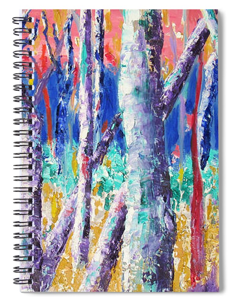 Landscape Spiral Notebook featuring the painting Autumn Birch by Lisa Boyd