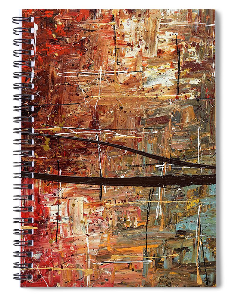 Abstract Art Spiral Notebook featuring the painting Autumn by Carmen Guedez