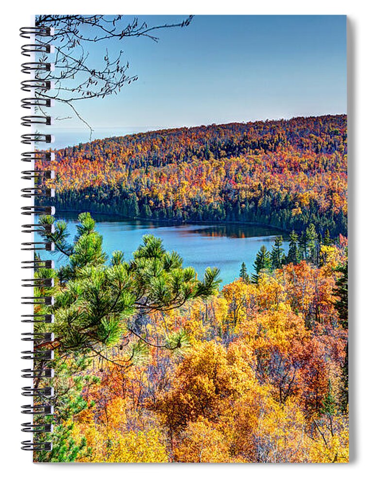North Shore Spiral Notebook featuring the photograph Autumn Colors Overlooking Lax Lake Tettegouche State Park II by Wayne Moran